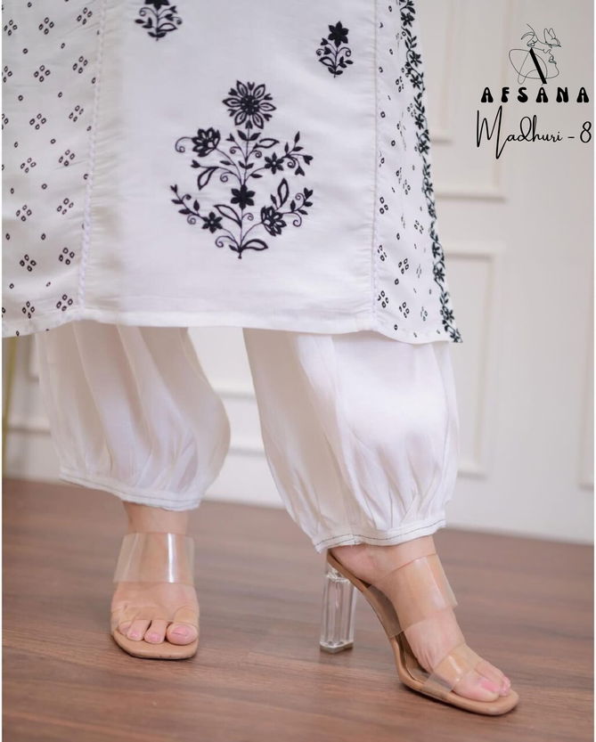 Madhuri 8 By Afsana Afghani Style Cotton Embroidery Kurti With Bottom Dupatta Wholesale Market In Surat